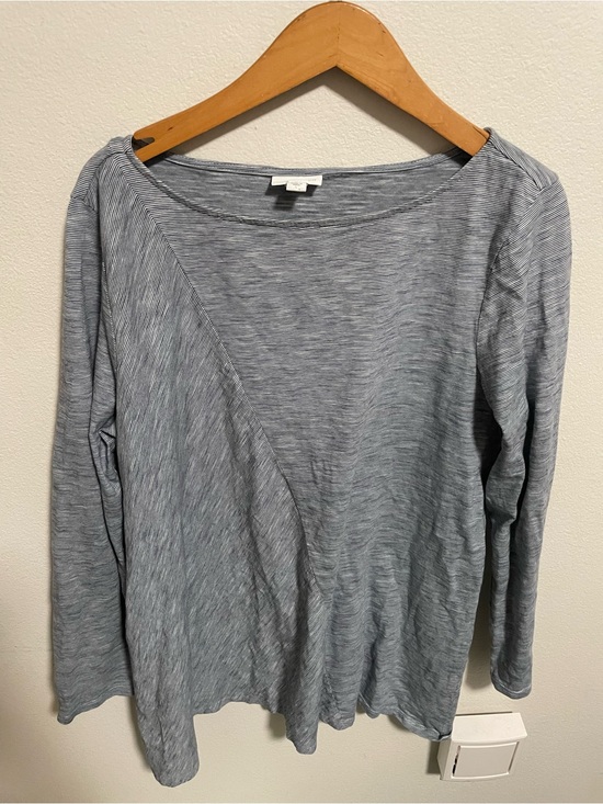 J. Jill Tops - Pure J. Jill Heathered Light Gray Long Sleeve Boatneck Top Size Large